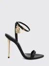Tom Ford Paintdlock Pointed-toe Buckle Sandals With Signature Metal Heel In Black