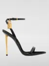 Tom Ford Black Goat Leather Sandals With 10 Cm Stiletto Heel And Ankle Strap