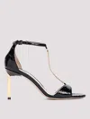 Tom Ford Emanuelle Chain-embellished Croc-effect Leather Sandals In Black