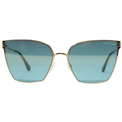 Pre-owned Tom Ford Helena Ft0653 28v Gold Sunglasses In Blue