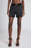 Tom Ford Hendrix Floral Stretch Silk Satin Pajama Shorts In Off White Black