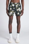 Tom Ford Hendrix Floral Swim Trunks In Combo White/black