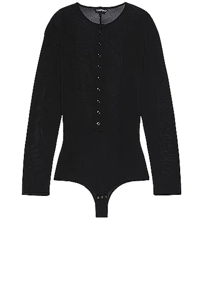 Tom Ford Henley Bodysuit In Black