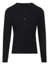 Tom Ford Long-sleeved Henley Top With Buttoned Placket And Fitted Silhouette