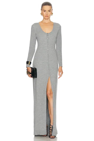 Tom Ford Henley Long Dress In Grey Melange