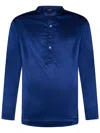 Tom Ford Henley Long-sleeve Pajama T-shirt In Blue