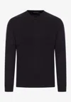 Tom Ford Fine-ribbed Logo Embroidered T-shirt In Black