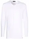 Tom Ford Slim-fit Ribbed Stretch Lyocell And Cotton-blend Henley T-shirt In White
