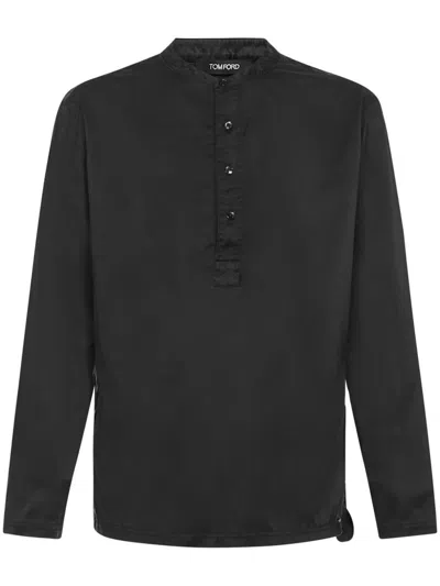 Tom Ford Henley Pajama In Brown