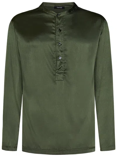 Tom Ford Henley Pajama In Green