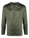 Tom Ford Henley Stretch Silk Pajama Shirt