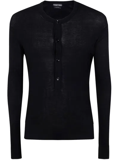 Tom Ford Short-button Fastening T-shirt In Multicolor