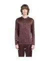 Tom Ford Henley Silk Pyjama Top In Red