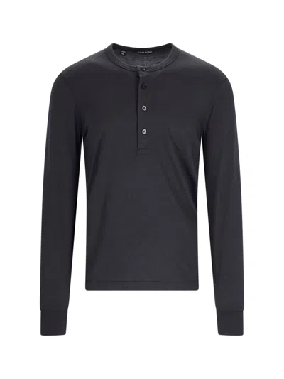 Tom Ford "henley" T-shirt In Black