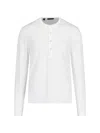 Tom Ford Slim-fit Ribbed Stretch Lyocell And Cotton-blend Henley T-shirt In White