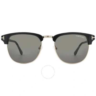 Tom Ford Henry Green Square Men's Sunglasses Ft0248 05n 53 In Black / Green
