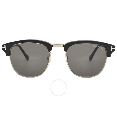 Tom Ford Henry Grey Square Men's Sunglasses Ft0248 05n 51 In Black / Green / Grey