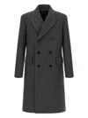 Tom Ford Mens Dark Grey Black Herringbone Double-breasted Wool Coat In Gray