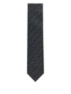 Tom Ford Herringbone-pattern Tie In Black