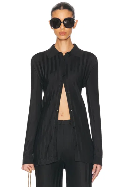 Tom Ford Herringbone Shirt In Black