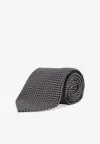 Tom Ford Herringbone Silk Tie In Gray