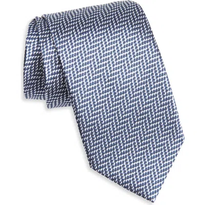 Tom Ford Herringbone Silk Tie In Zindg Multicolor Indigo