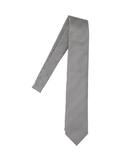Tom Ford Herringbone Tie In Black  