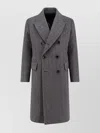 Tom Ford Mens Dark Grey Black Herringbone Double-breasted Wool Coat In Gray