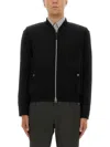 Tom Ford High Collar Zip Sweatshirt With Ribbed Detailing In Black