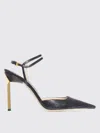 Tom Ford Glossy Stamped Python Slingback In Black