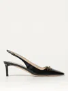 Tom Ford Black Slingback Pumps With T Logo Detail In Patent Leather Woman In Schwarz