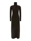 Tom Ford Neckline Dress With Button Detailing And Ribbed Texture In Multi
