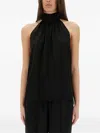 Tom Ford Sleeveless Lavalliere Blouse In Black