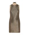 Tom Ford High-neck Ribbed Minidress In Multicolor