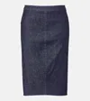Tom Ford High-rise Denim Pencil Skirt In Blue