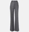 Tom Ford High-rise Wool Twill Bootcut Pants In Grey