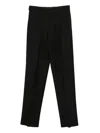 Tom Ford High Twist Broken Twill Double Pleat Trousers In Black