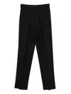 Tom Ford High Twist Broken Twill Double Pleat Trousers In Black