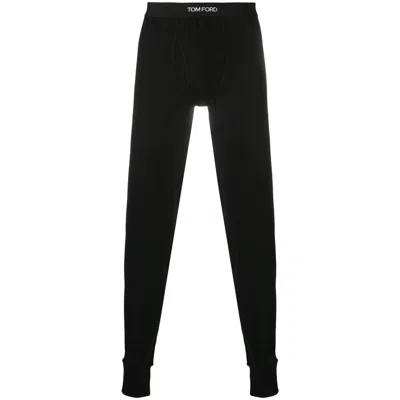 Tom Ford High Waist Logo-waistband Cotton-blend Leggings In Multi