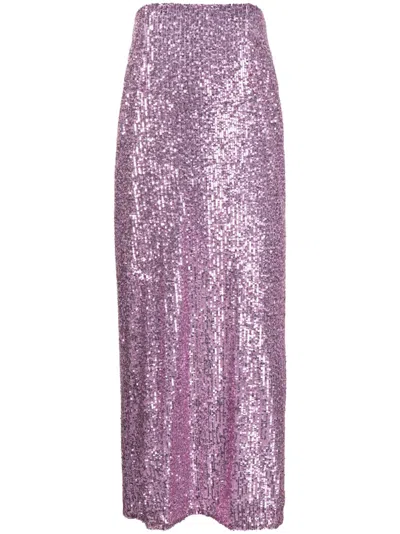 Tom Ford Sequin-embellished Maxi Skirt In Lilac