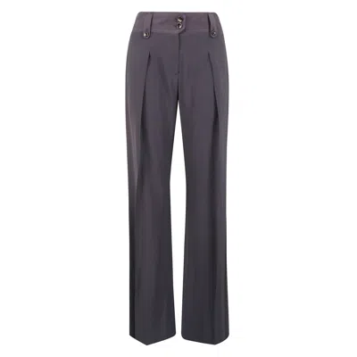 Tom Ford High-waist Straight Pants With Pleats In Purple