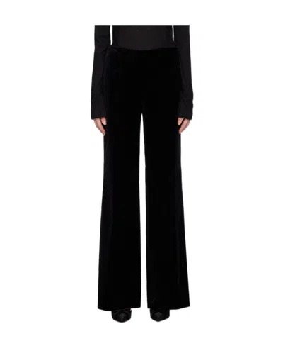 Tom Ford High-waist Wide-leg Velvet Trousers In Black