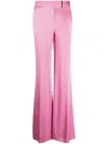 Tom Ford Mid Rise Wide Fluid Satin Pants In Pink