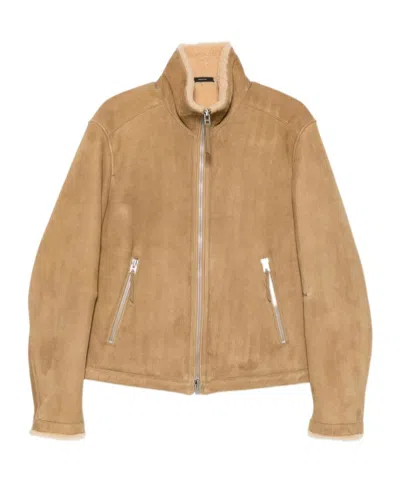 Tom Ford High-collar Jacket In Brown
