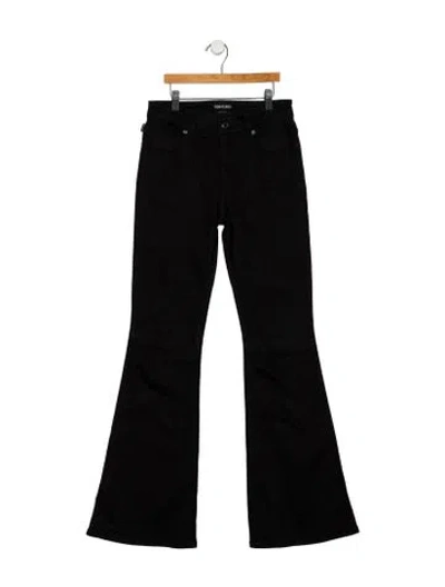 Pre-owned Tom Ford High-rise Flared Jeans In Black