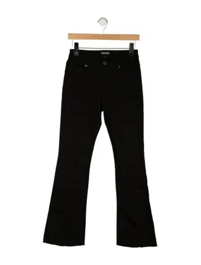 Pre-owned Tom Ford High-rise Flared Jeans In Black
