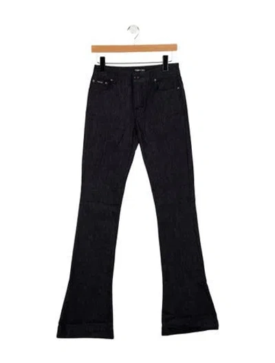 Pre-owned Tom Ford High-rise Straight Leg Jeans In Black