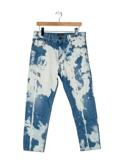 Pre-owned Tom Ford High-rise Straight Leg Jeans In Blue