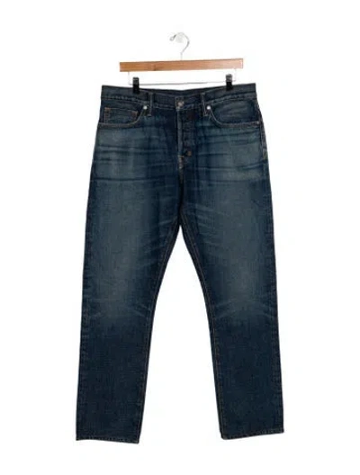 Pre-owned Tom Ford High-rise Straight Leg Jeans In Blue
