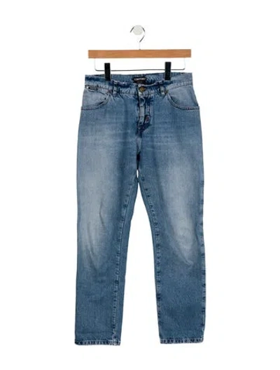 Pre-owned Tom Ford High-rise Straight Leg Jeans In Blue